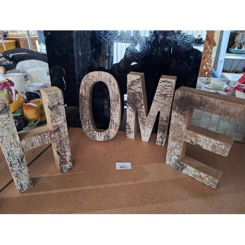 603 - Homewares x7 To Include Letters x4, Tissue Box x2 and a Tray