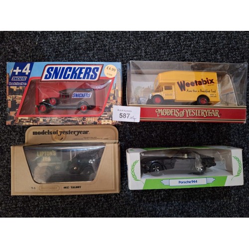 587 - Collectable Cars x4 To Include Corgi, Snickers, Weetabix Etc.