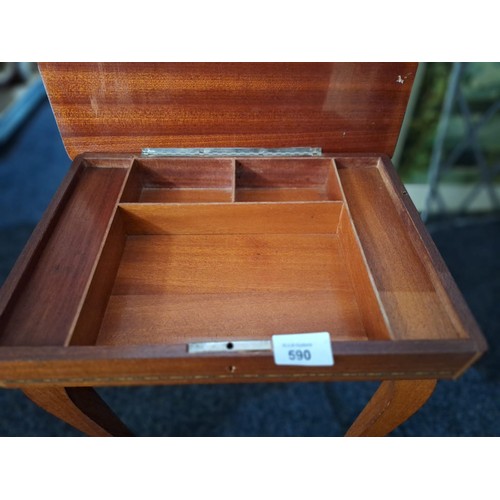 590 - Vintage Musical Inlaid Sewing Box