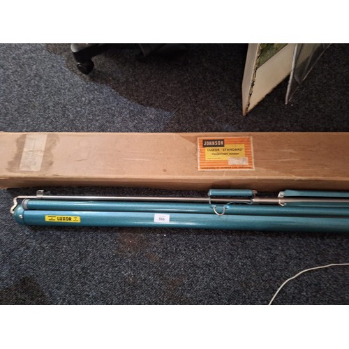 566 - Boxed Vintage Johnson Luxor Standard Projection Screen