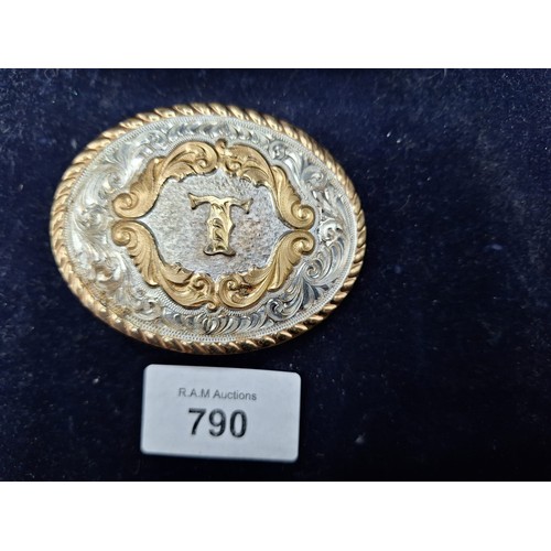 790 - Montana Silver Smiths Silver Plated Buckle With Gold Overlay