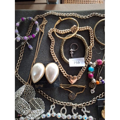 759 - Pad Of Fashion and Vintage Jewellery