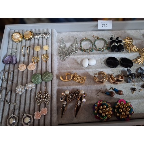 739 - Large Tray Of Fashion and Vintage Earrings x30+