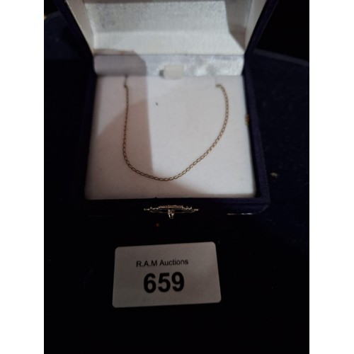 659 - Boxed 14ct Solid Gold Chain