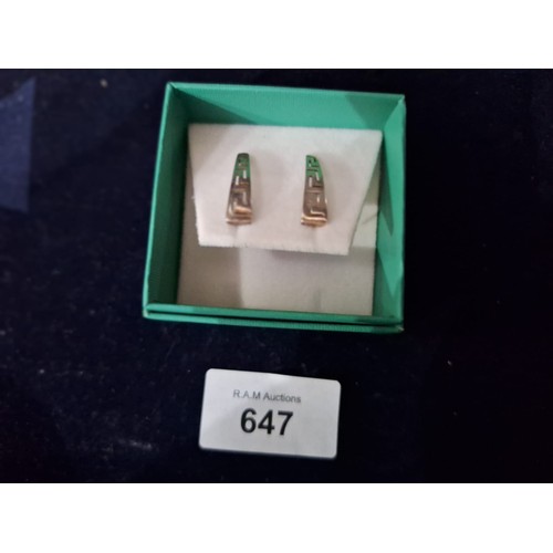 647 - Boxed 925 Silver Celtic Drop Earrings