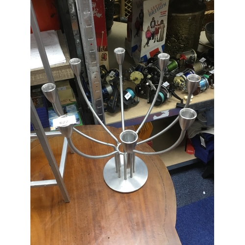 622 - 8 Branch Steel Candelabra and a Hallway Metal Umbrella Stand