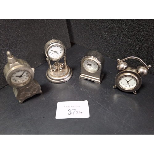 37 - Collectable Miniature Clocks x4