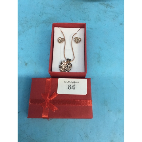 64 - Boxed Pilgrim Earrings and Necklace