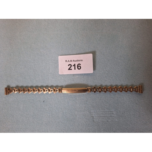 216 - 22Ct Rolled Gold Vintage Watch Strap