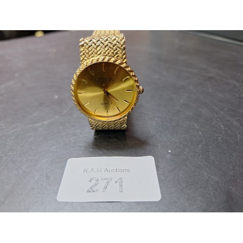 271 - Citron Gold Tone Men's Watch