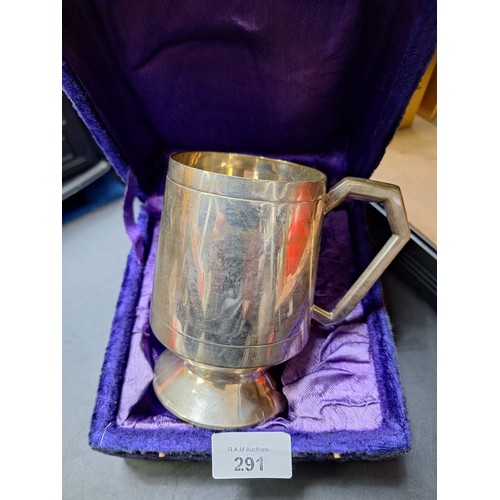 291 - EPNS Tankard In a Velvet Case