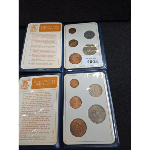 460 - Britain's First Decimal Coin Set x2