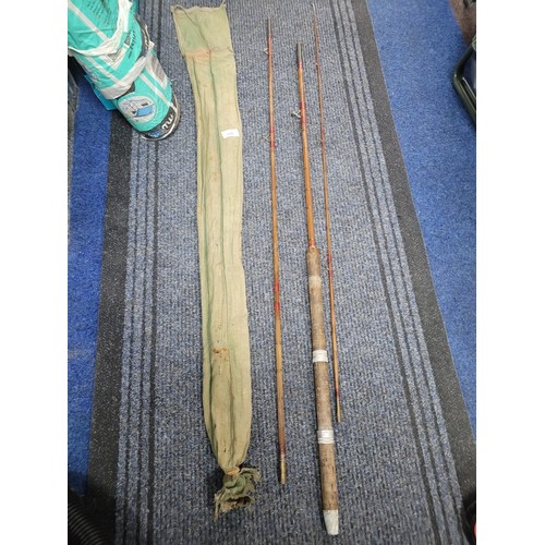 496 - Early 5 Piece Bamboo Course Fishing Rod