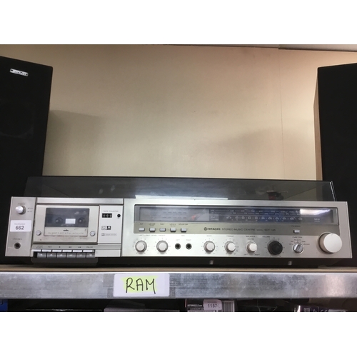 662 - Super Retro Hitachi Hi-Fi in Working Order With 2 Solavox Speakers