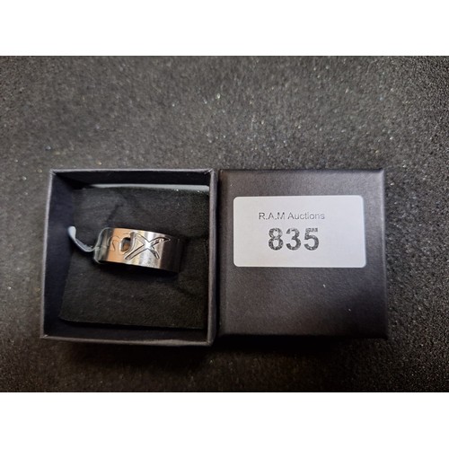 835 - New In The Box Stainless Steel Gents Ring With Tag