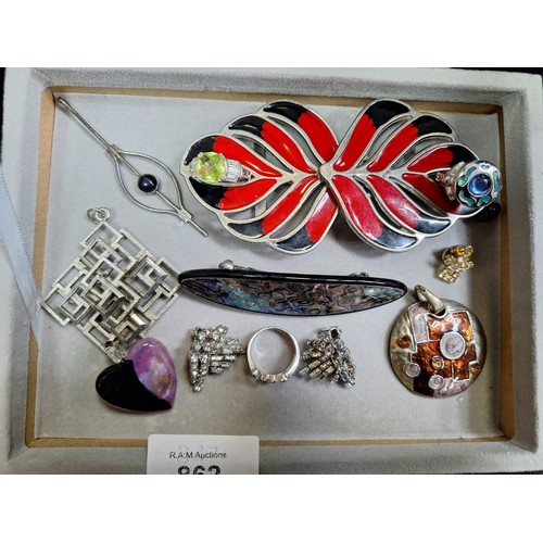 862 - Pad of Brooches, Buckles, Rings, Pendants and Earrings