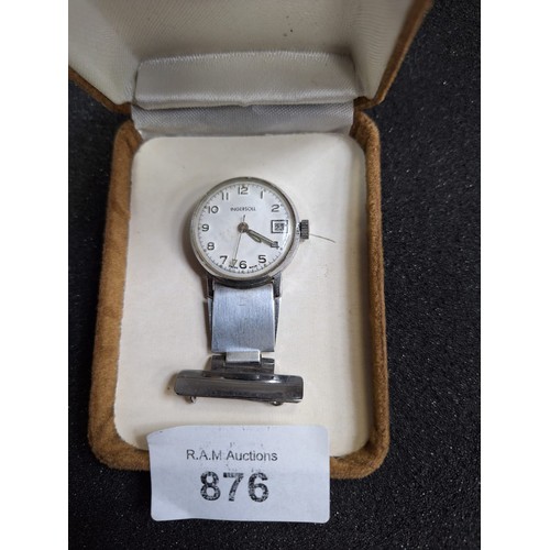 876 - Vintage Super Rare Ingersol Nurses Watch