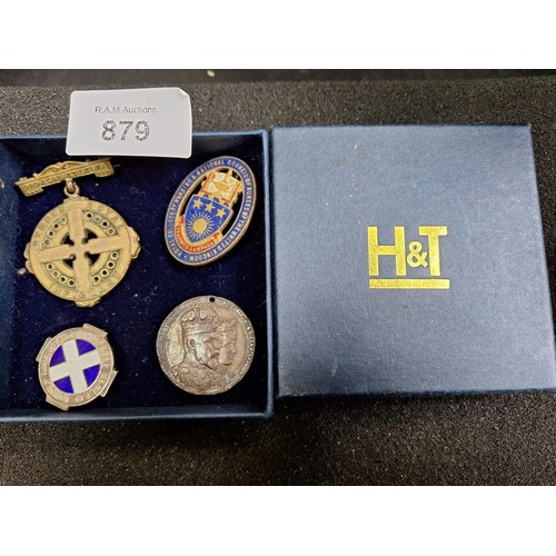 879 - Group of Antique Brooches and Medals Presented To I M Nugent To Include Queen Alexandra and Edward M... 