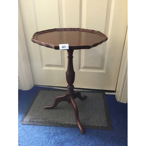 881 - Three Legged Mahogany Table