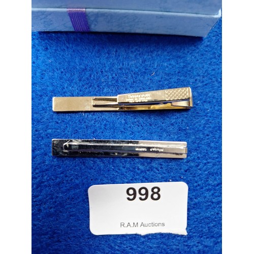 998 - Vintage Boxed Stratton Tie Pin and One Other Named Vintage Pin