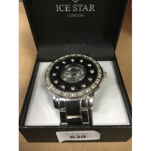 839 - Ice star London  boxed super bling ladies watch