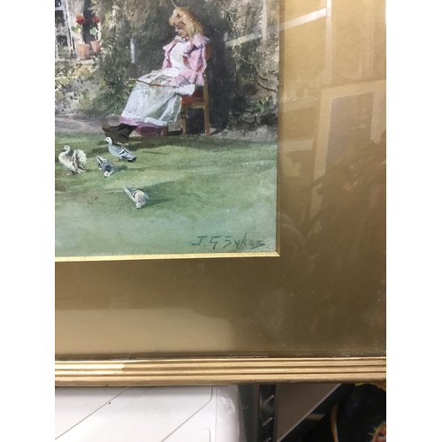 955 - Framed genuine watercolour by JG Sykes hand signed