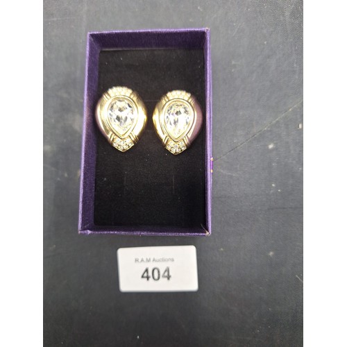 404 - Vintage designer earrings in box large stones