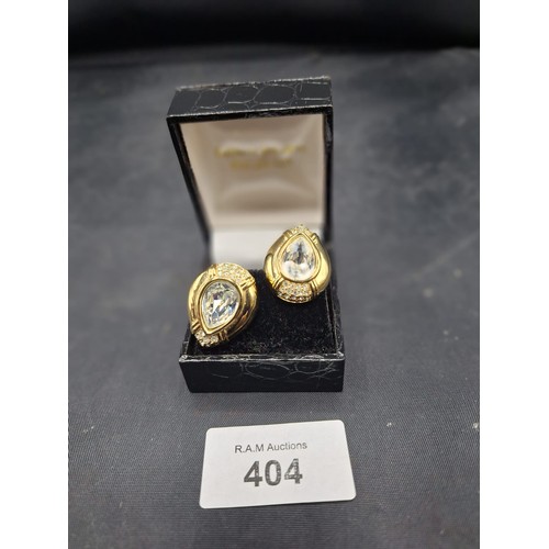 404 - Vintage designer earrings in box large stones