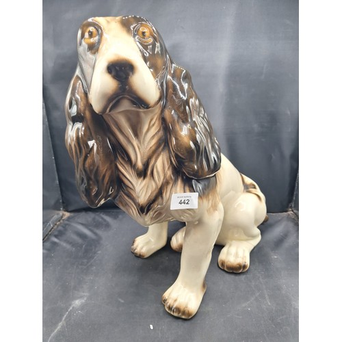 442 - 16” approx x 18” ceramic spaniel vintage