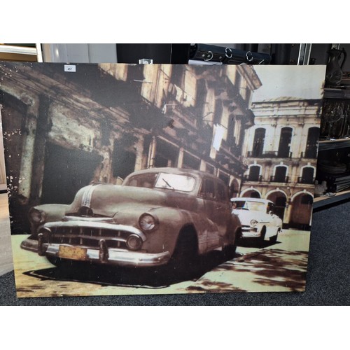 457 - Columbia vintage car scene fabric print 4ftx31/2 ft