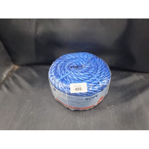 489 - New + sealed all purpose rope 450kg max