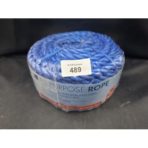 489 - New + sealed all purpose rope 450kg max