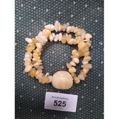 525 - Genuine natural stone bracelet large stone/twin bracelet super colour