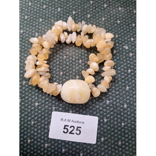 525 - Genuine natural stone bracelet large stone/twin bracelet super colour