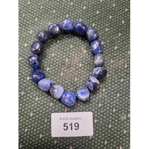 519 - Genuine natural stone bracelet poss blue agate