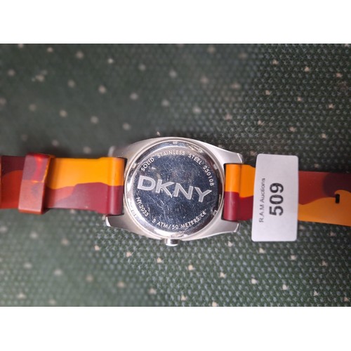 509 - DKNY designer watch camo strap nice look