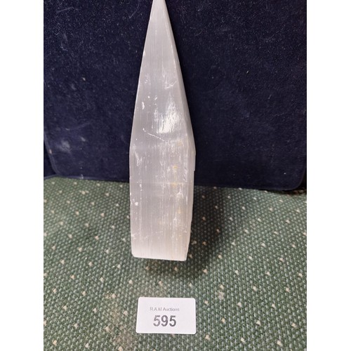 595 - Large crystal pyramid to clear all stones 7” tall