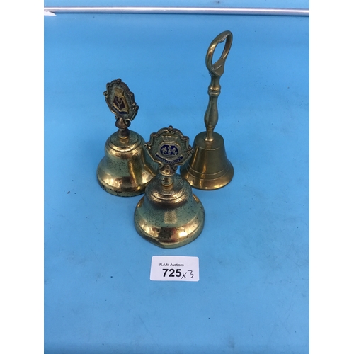 725 - 3x brass bells