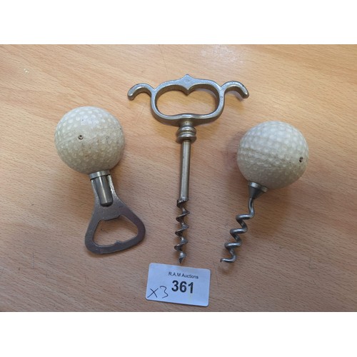 361 - Corkscrew + bottle openers