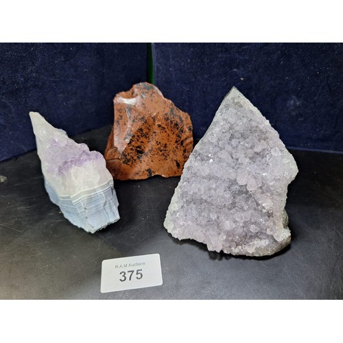 375 - Selection of 3 Natural Crystals