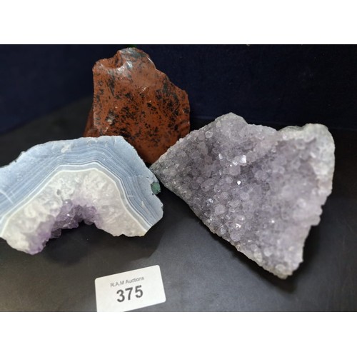 375 - Selection of 3 Natural Crystals