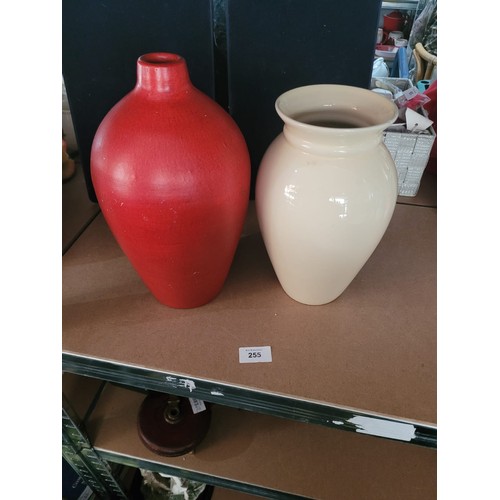 255 - Portuguese Vase and an Art Deco Vase Approx 12