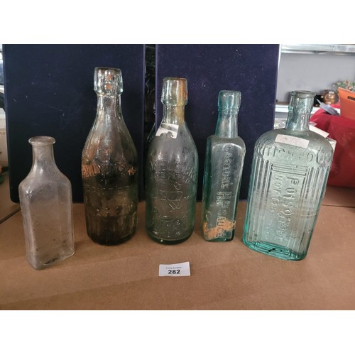 282 - Vintage Glass Bottles x5