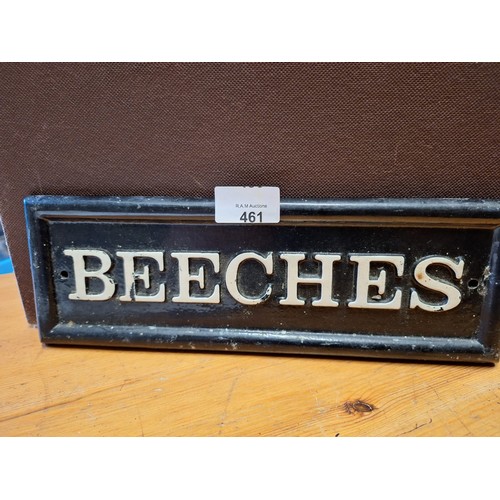 461 - Vintage Cast Iron Beeches Sign