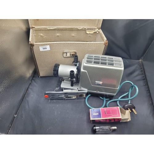 568 - Prinz 300 Cased Screen Projector With Accessories In Working Order