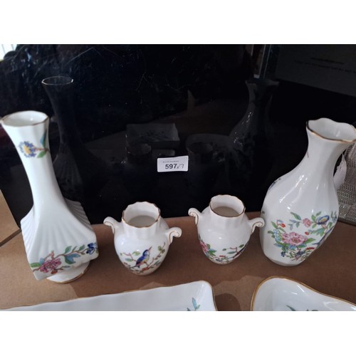 597 - Vintage Aynsley Pembroke x7 To Include Vases, Urns and Trays