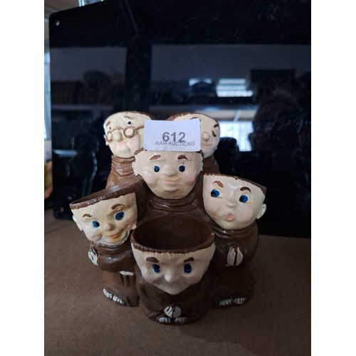 612 - Monk Ceramic Egg Holder and an ATM 10