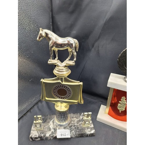 912 - Vintage Horse Trophies x2 and Two Others