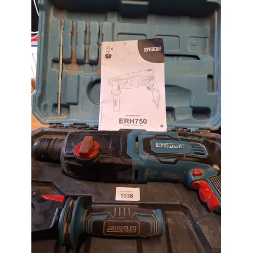 1038 - Er Baver SDS Drill Chisel/Hammer ERH 750 and Drills In Working Order Cased