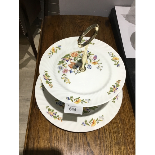 644 - Aynsley Cottage Garden 2 Tier Cake Stand